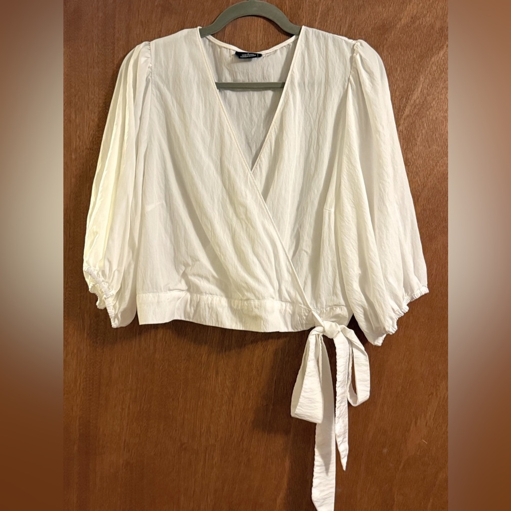 City Chic Cream Wrap Blouse